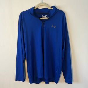 Under Armour Men’s Quarter Zip Lightweight Hoodie Athletic Blue Size Large